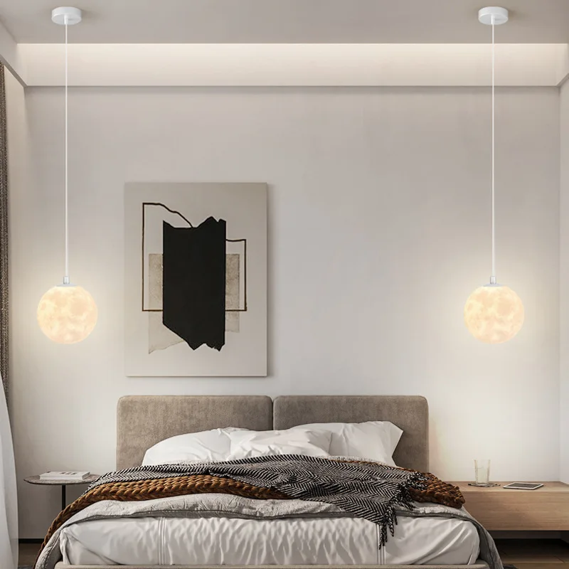 Moderne LED-Hängeleuchte aus weißem Metall – Moonéclat