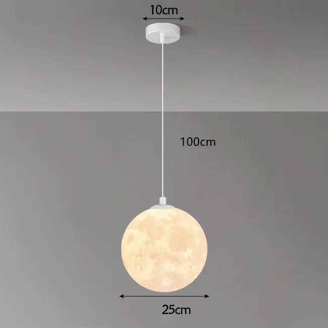 Moderne LED-Hängeleuchte aus weißem Metall – Moonéclat