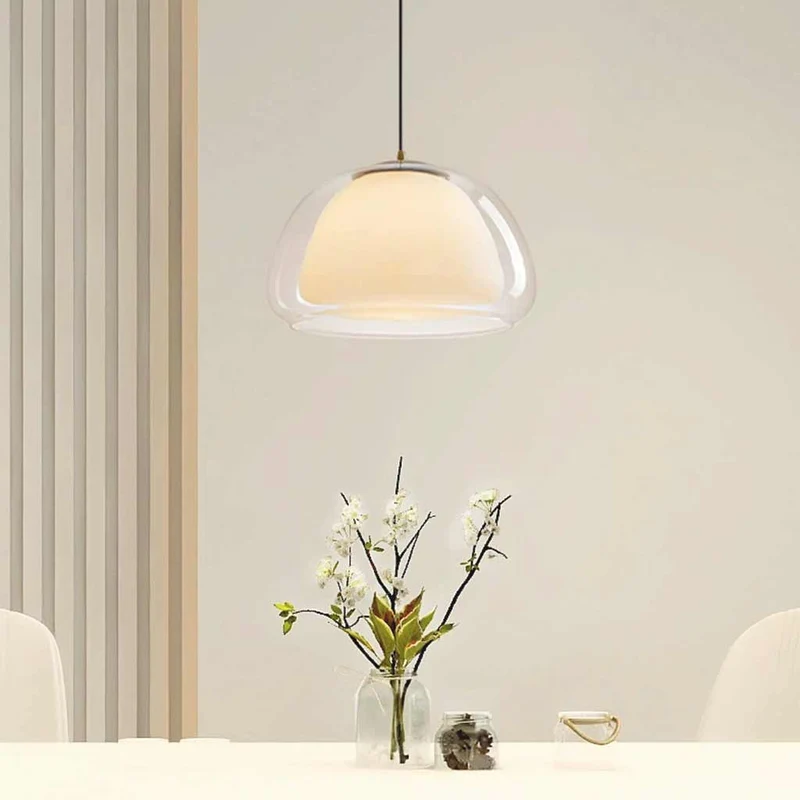 Pendant Light Nordic Dome Clear Glass Jelly, 3 Colors