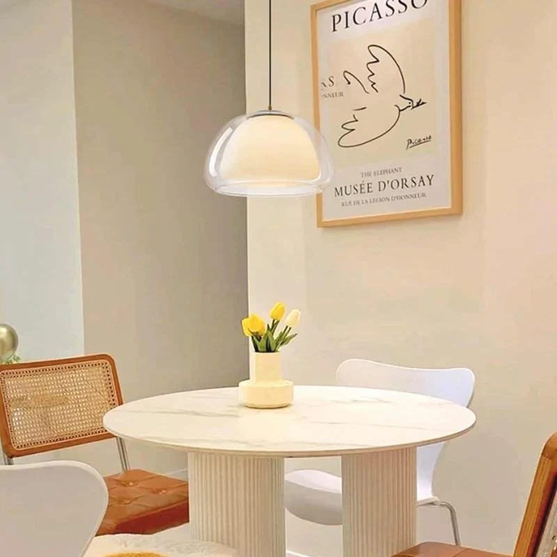 Pendant Light Nordic Dome Clear Glass Jelly, 3 Colors