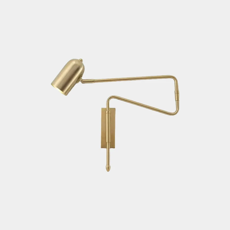 Wall Sconce Light Modern Adjustable Swing Arm for Reading, Black / Gold