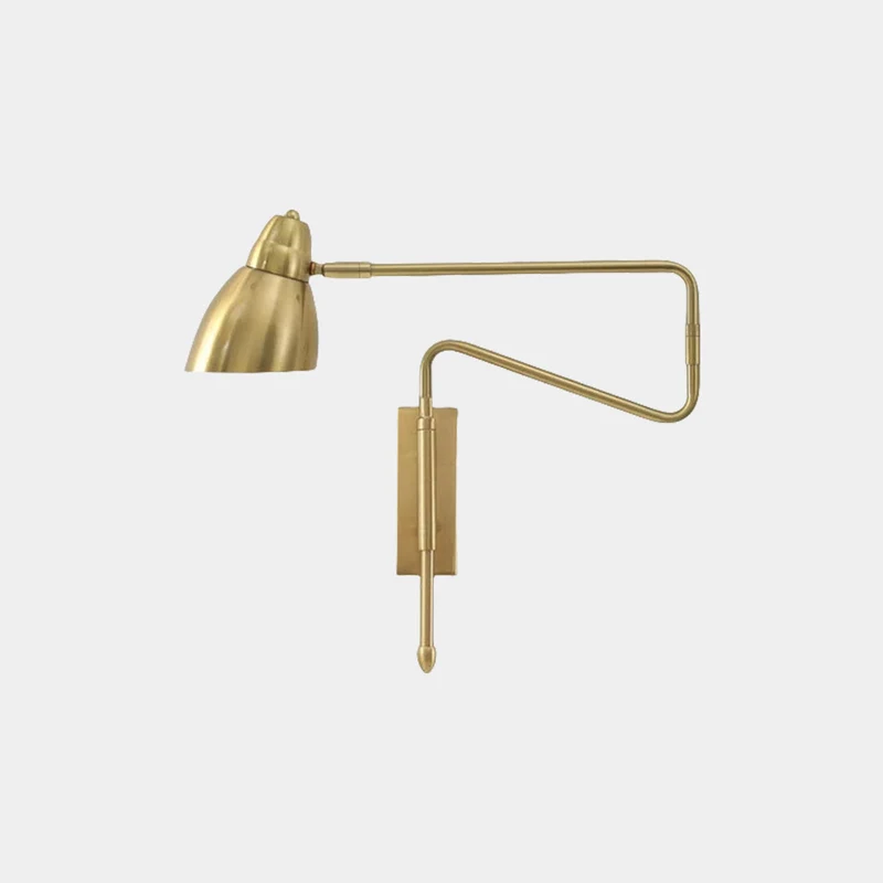 Wall Sconce Light Modern Adjustable Swing Arm for Reading, Black / Gold