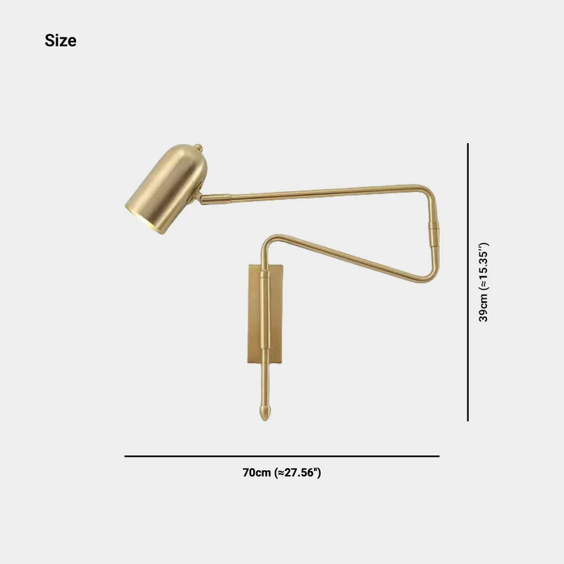 Wall Sconce Light Modern Adjustable Swing Arm for Reading, Black / Gold