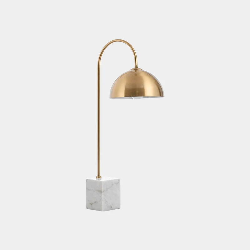 Desk Table Lamp Minimalist Metal Marble Arc Dome, 3 Colors