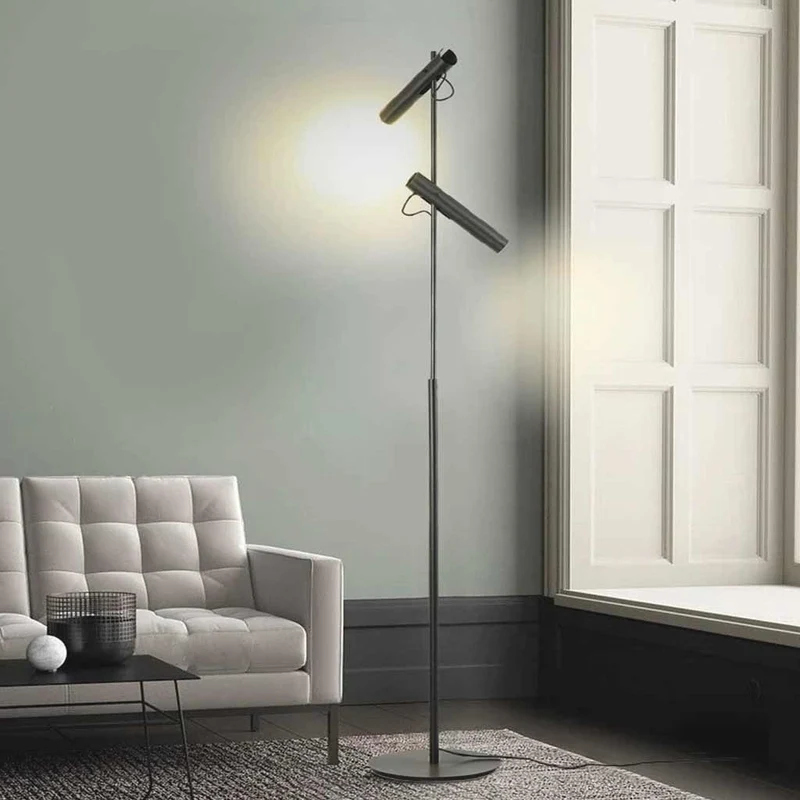 Floor Lamp Minimalist Adjustable Spotlight, Black