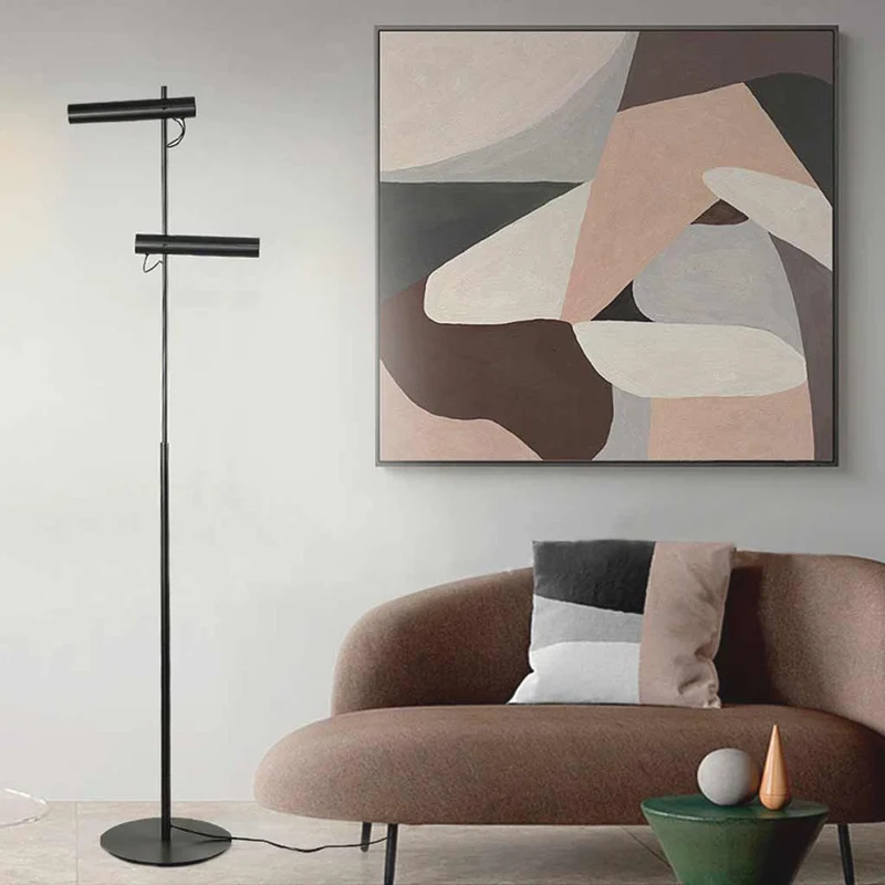 Floor Lamp Minimalist Adjustable Spotlight, Black