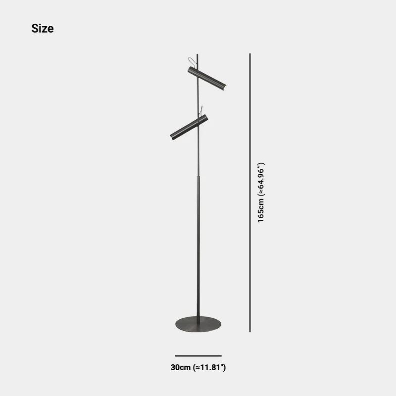 Floor Lamp Minimalist Adjustable Spotlight, Black