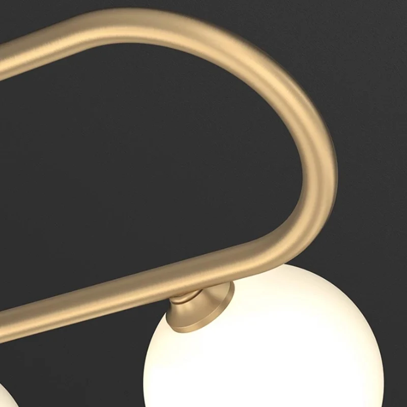 Pendant Chandelier Light Nordic Linear Brass Glass Globe