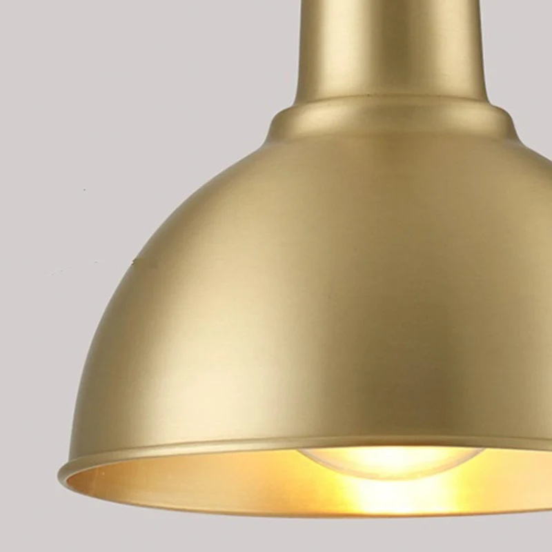 Pendant Light Minimalist Brushed Brass Single Head, Gold