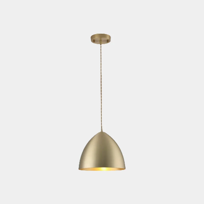 Pendant Light Minimalist Brushed Brass Single Head, Gold
