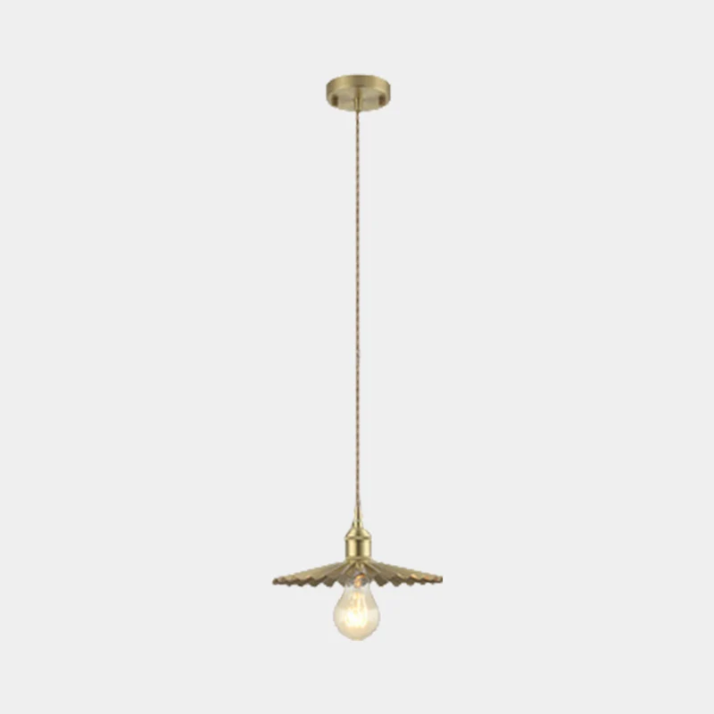 Pendant Light Minimalist Brushed Brass Single Head, Gold