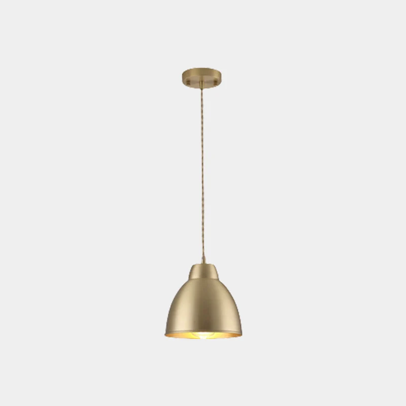 Pendant Light Minimalist Brushed Brass Single Head, Gold