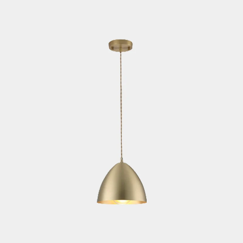 Pendant Light Minimalist Brushed Brass Single Head, Gold