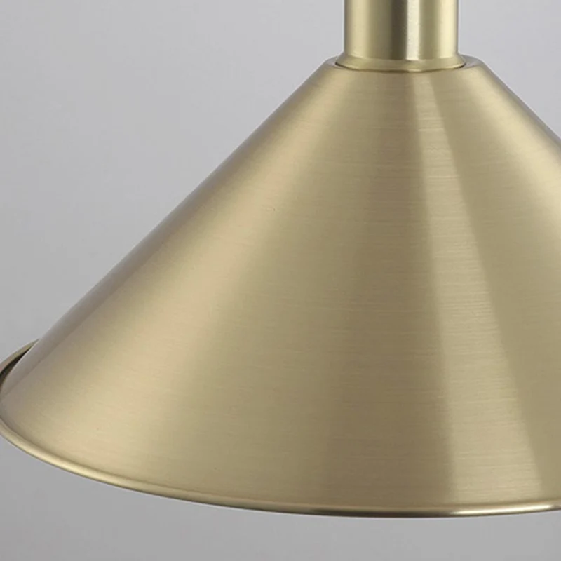 Pendant Light Industrial Simple Brushed Brass Cone, Gold