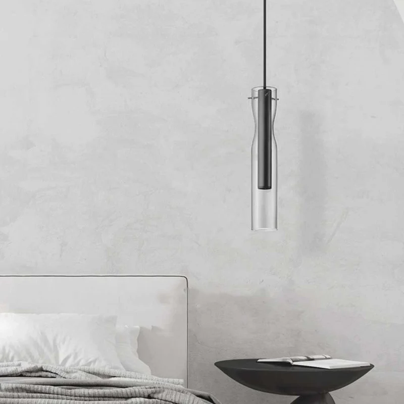 Pendant Light Modern Glass Linear Cylinder LED