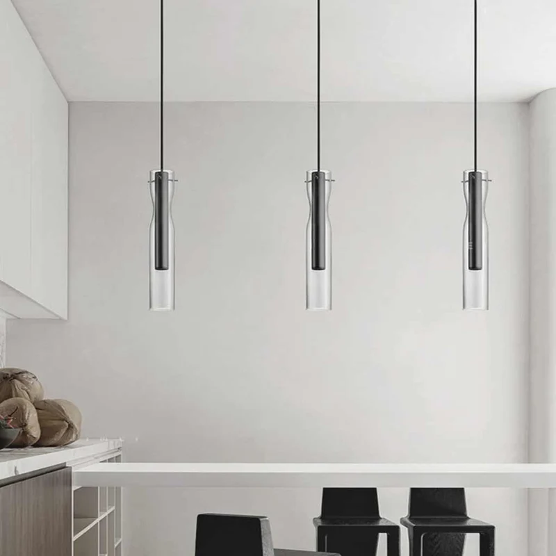 Pendant Light Modern Glass Linear Cylinder LED