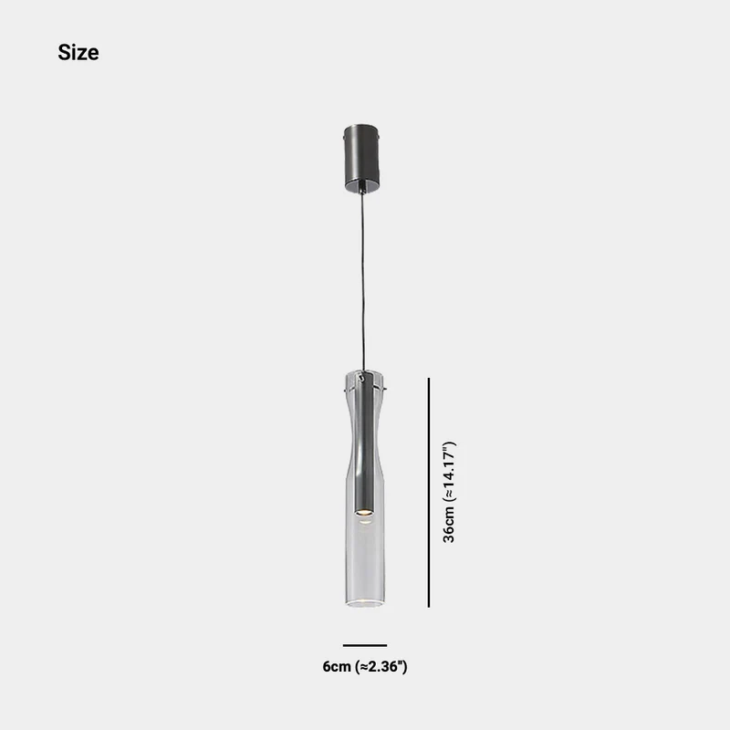 Pendant Light Modern Glass Linear Cylinder LED