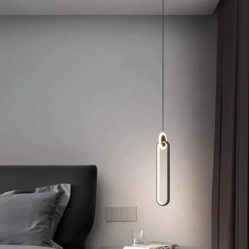Pendant Light Minimalist Unique Oval LED, Gold / Black