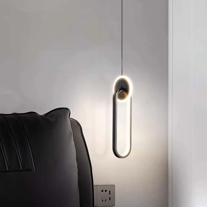 Pendant Light Minimalist Unique Oval LED, Gold / Black
