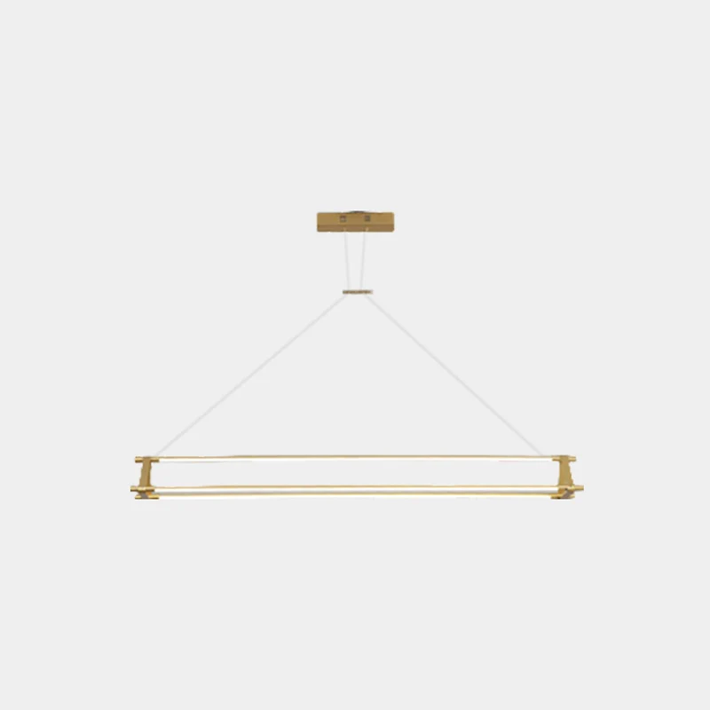 Pendant Light Modern Brass Long Bar Linear LED, Gold