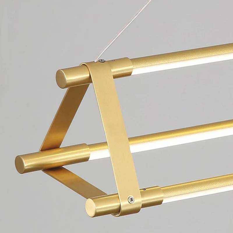 Pendant Light Modern Brass Long Bar Linear LED, Gold