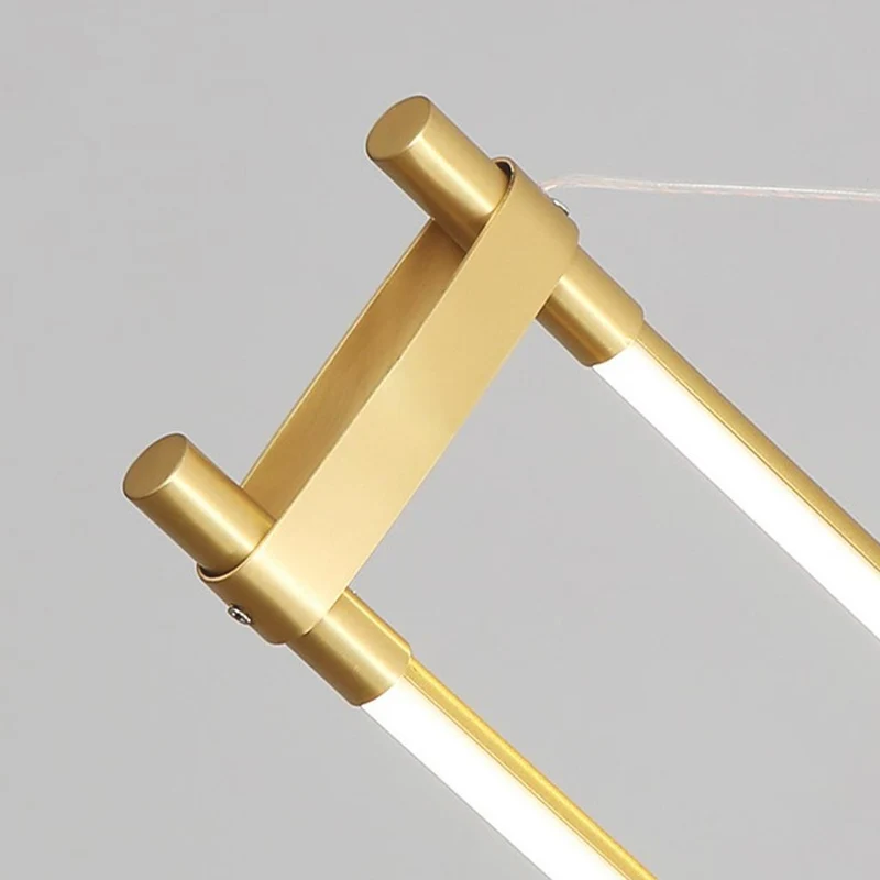 Pendant Light Modern Brass Long Bar Linear LED, Gold