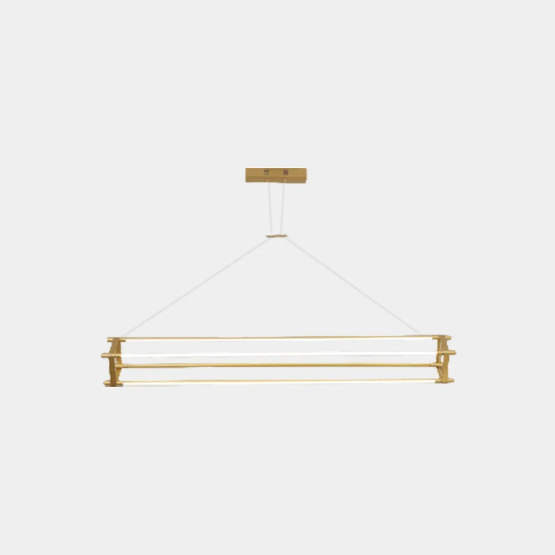 Pendant Light Modern Brass Long Bar Linear LED, Gold