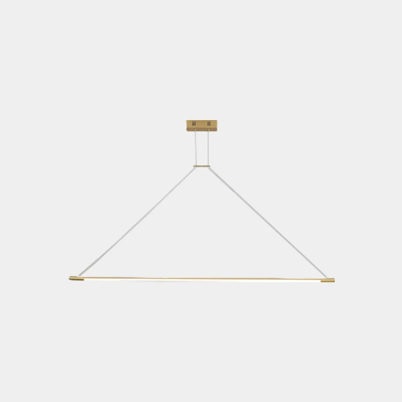 Pendant Light Modern Brass Long Bar Linear LED, Gold