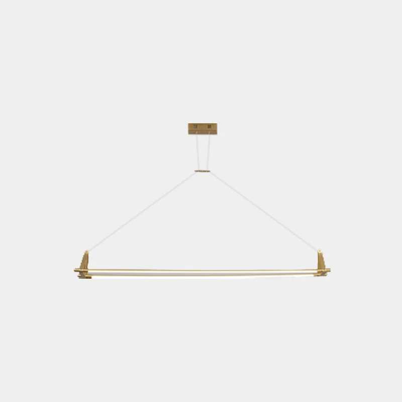 Pendant Light Modern Brass Long Bar Linear LED, Gold