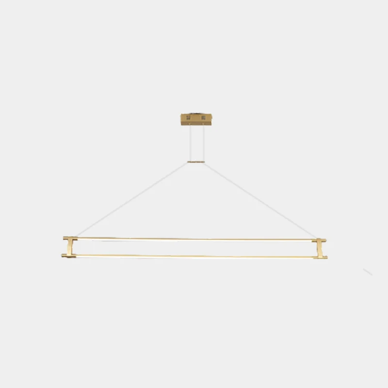 Pendant Light Modern Brass Long Bar Linear LED, Gold