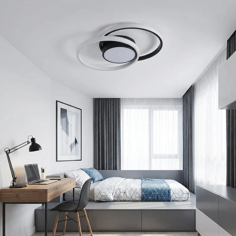 Moderne LED-Deckenleuchte aus weißem Aluminium 6500K für Schlafzimmer – Caeluxi