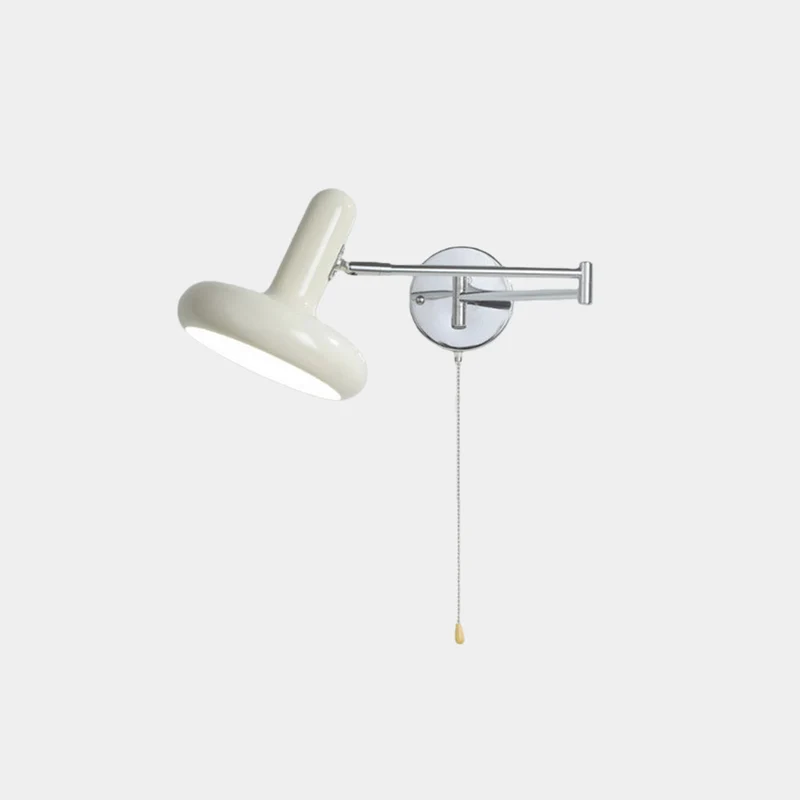 Wall Sconce Bauhaus Cream Metal Adjustable Swing Arm