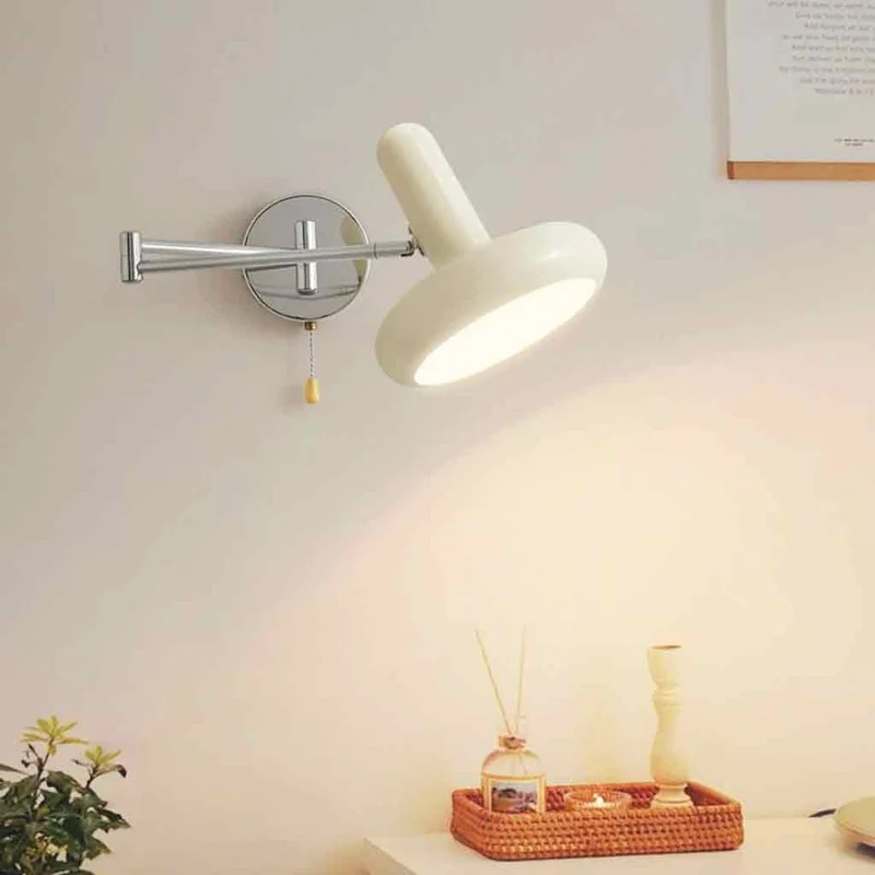 Wall Sconce Bauhaus Cream Metal Adjustable Swing Arm