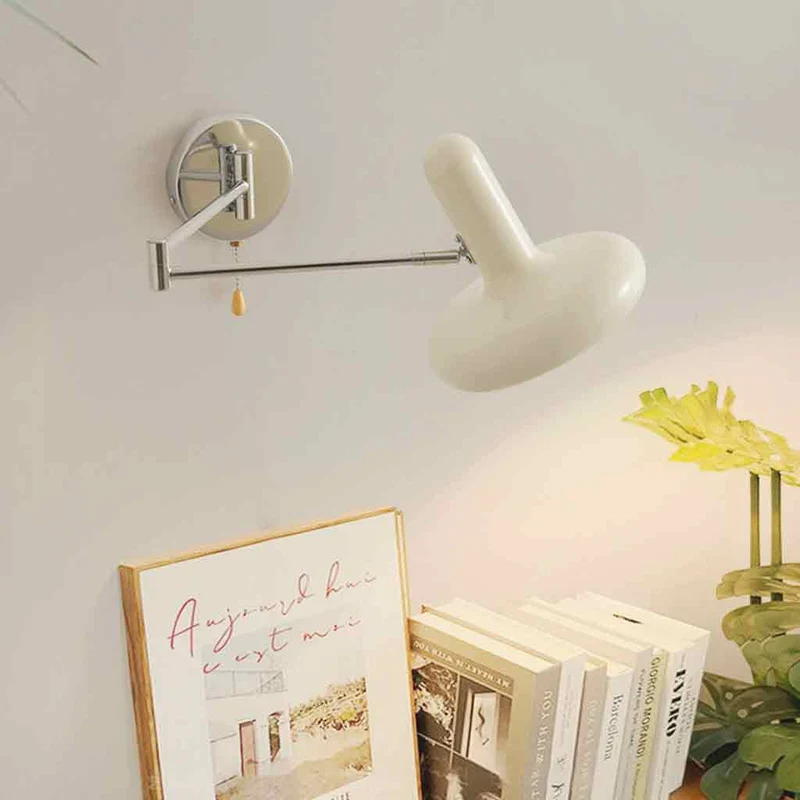 Wall Sconce Bauhaus Cream Metal Adjustable Swing Arm