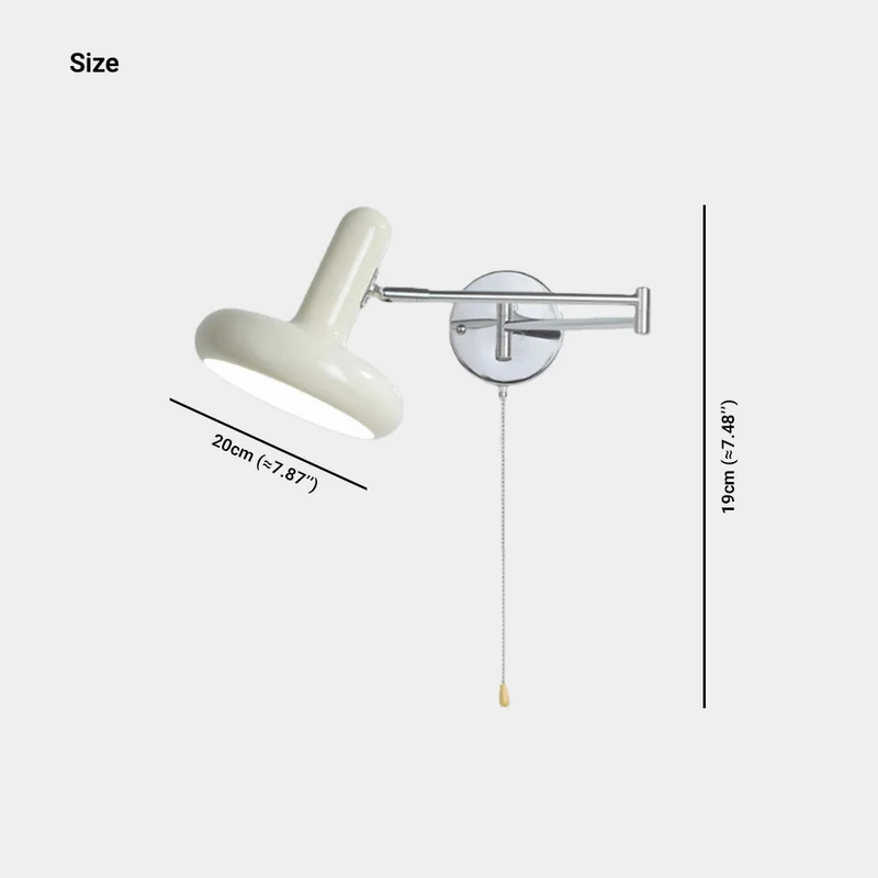 Wall Sconce Bauhaus Cream Metal Adjustable Swing Arm