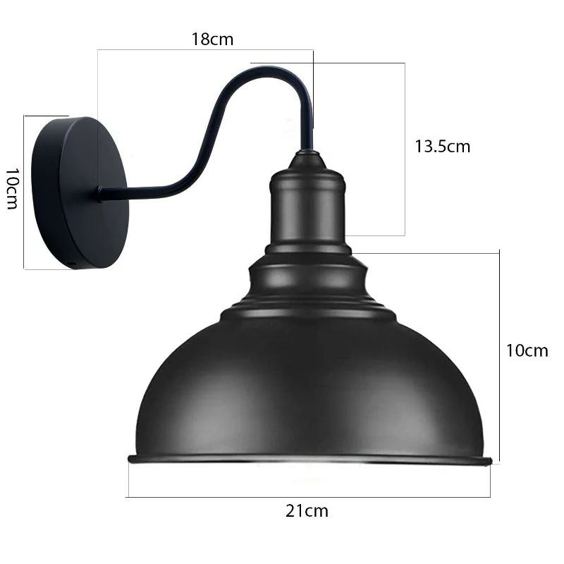 LEDSONE Vintage Wandlampe Industrial Schwanenhals E27 ~3716