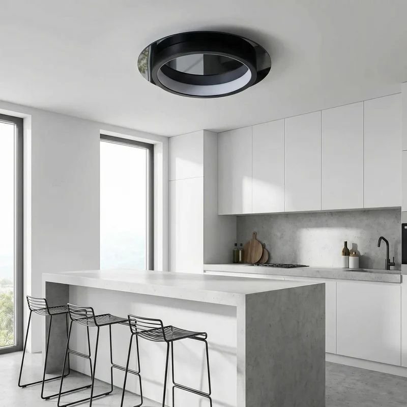 Moderne schwarze Deckenleuchte aus Acryl für Wohnzimmer – Arionelv