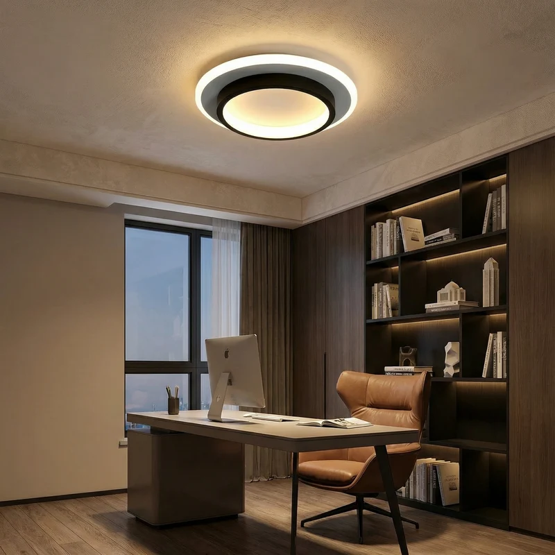 Moderne schwarze Deckenleuchte aus Acryl für Wohnzimmer – Arionelv