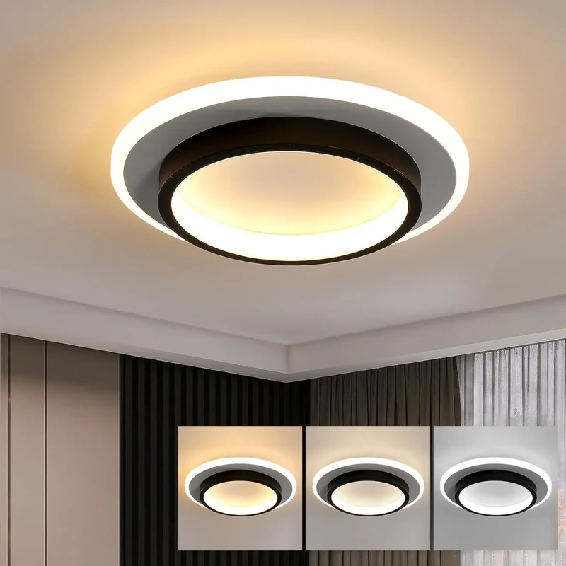 Moderne schwarze Deckenleuchte aus Acryl für Wohnzimmer – Arionelv