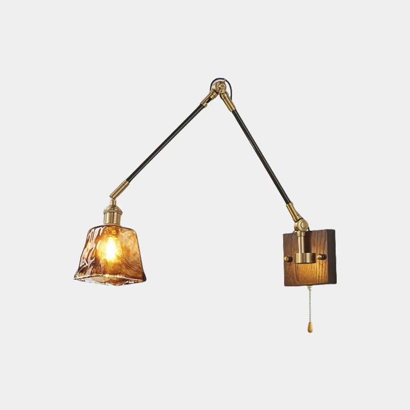 Wall Lamp Vintage Adjustable Swing Arm with Pull Chain