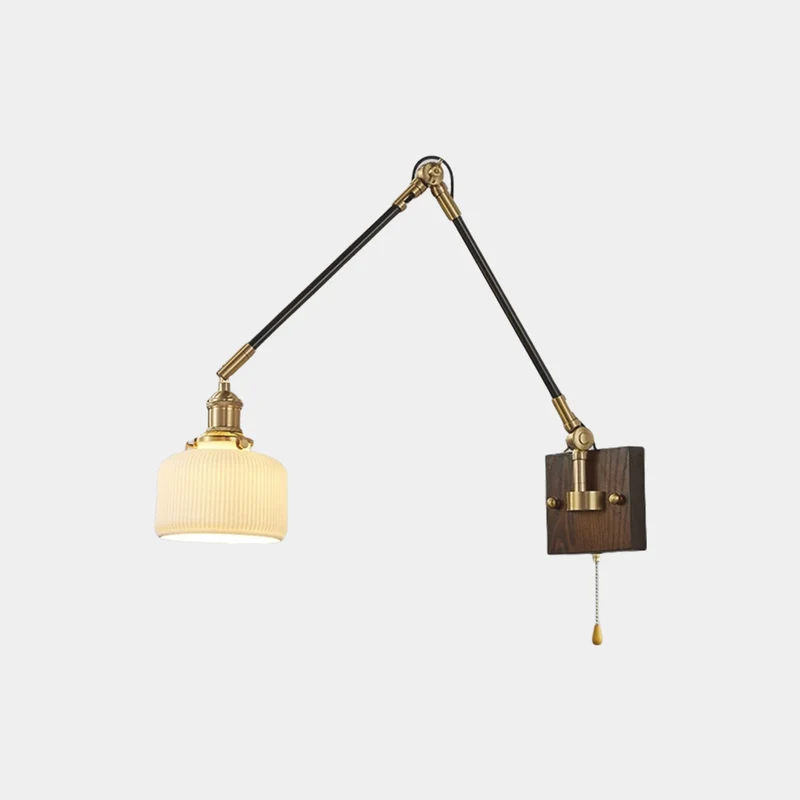 Wall Lamp Vintage Adjustable Swing Arm with Pull Chain