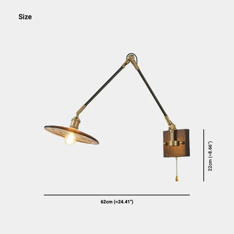 Wall Lamp Vintage Adjustable Swing Arm with Pull Chain
