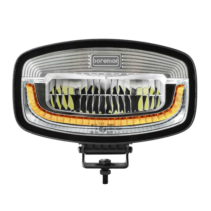 Boreman Phantom Silberne LED Jumbo-Fahrleuchte mit gelbem/weißem Positionslicht