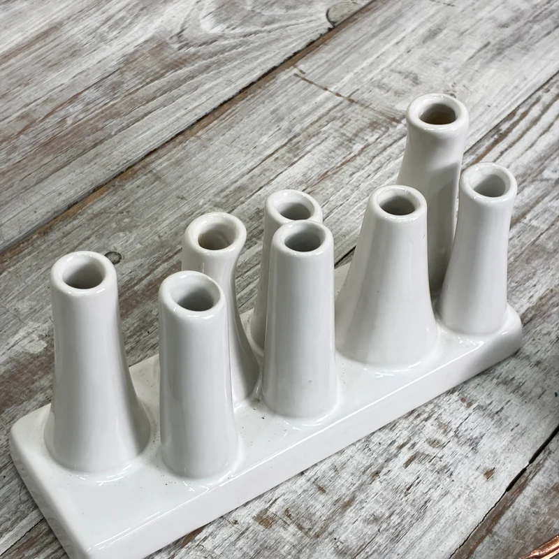 Keramik Mehrfach-Vase 8 Öffnungen Röhrenvase Weiß Vase Gebraucht
