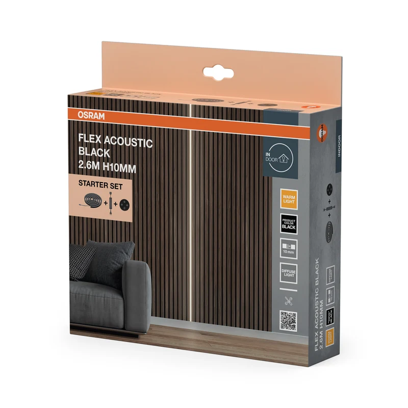 OSRAM Flex Acoustic Schwarz H10 mm 830 Starter-Set