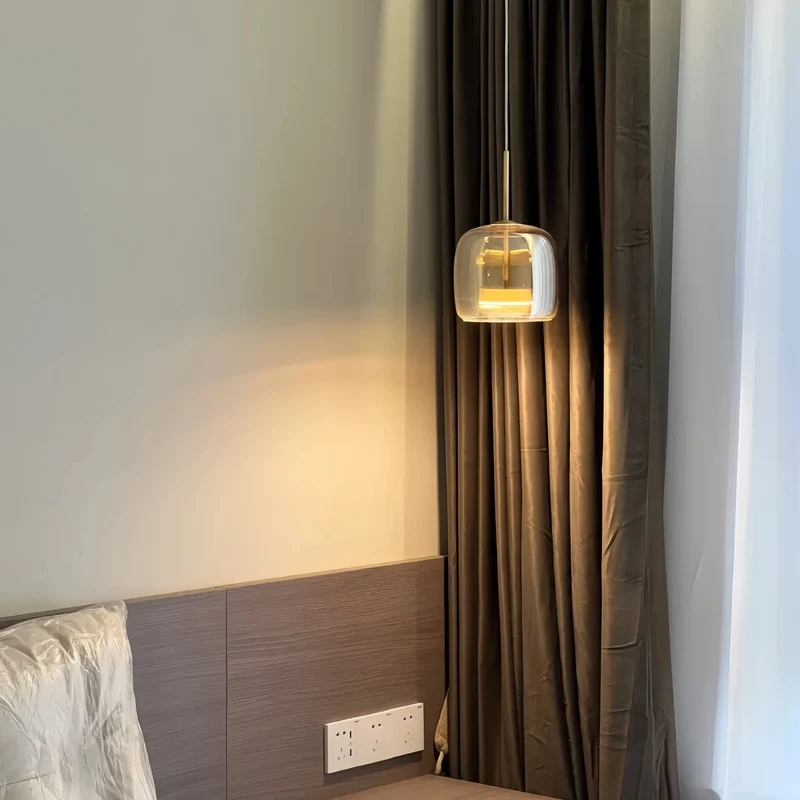 Minimalistische nordische Glas-Pendelleuchte für Wohnzimmer und Schlafzimmer – Vetroéclat