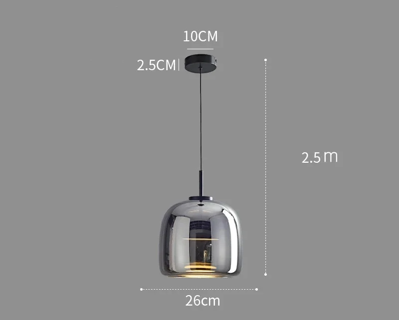 Minimalistische nordische Glas-Pendelleuchte für Wohnzimmer und Schlafzimmer – Vetroéclat
