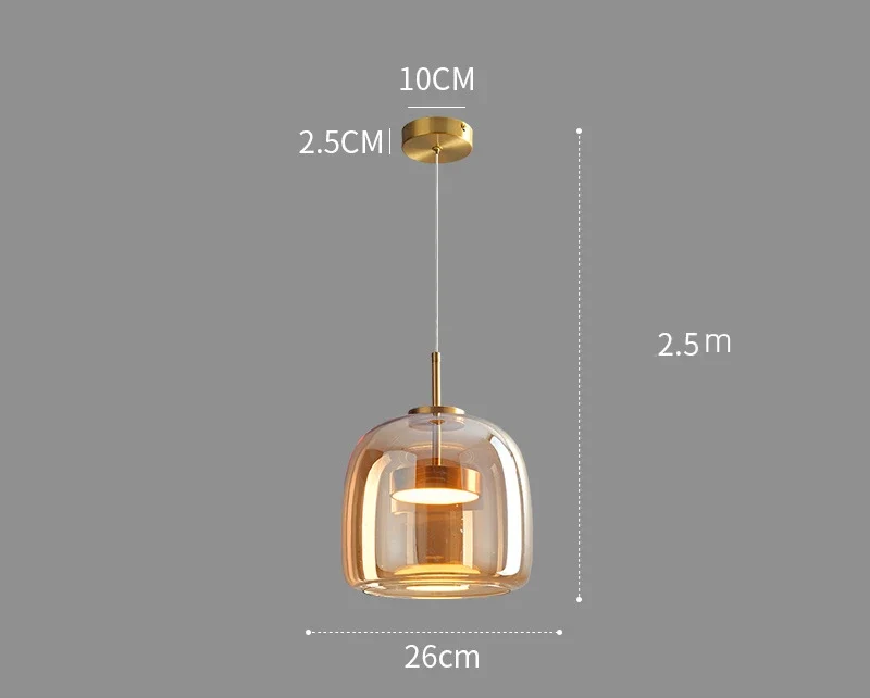 Minimalistische nordische Glas-Pendelleuchte für Wohnzimmer und Schlafzimmer – Vetroéclat