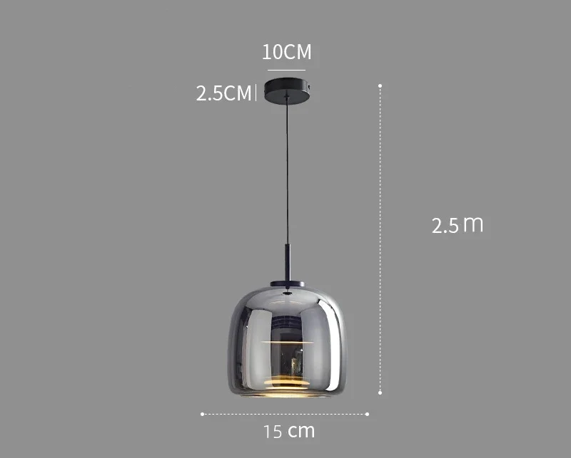 Minimalistische nordische Glas-Pendelleuchte für Wohnzimmer und Schlafzimmer – Vetroéclat
