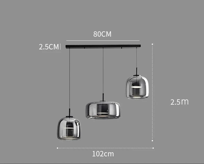 Minimalistische nordische Glas-Pendelleuchte für Wohnzimmer und Schlafzimmer – Vetroéclat